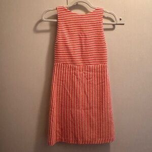 Alice + Olivia Orange Striped Sheath Dress with Open Back